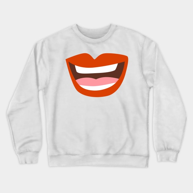 Red lips and big smile Crewneck Sweatshirt by marufemia